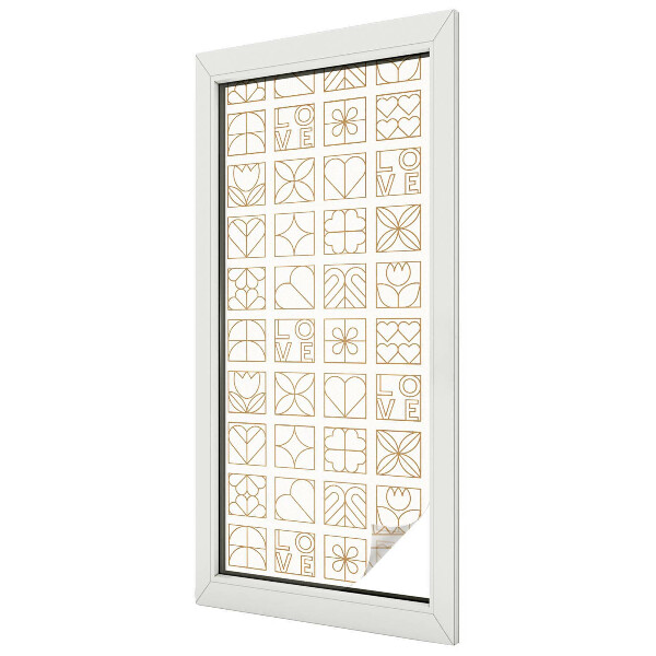 Matná fólia na okno vitráž Geometrická láska