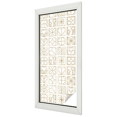 Matná fólia na okno vitráž Geometrická láska