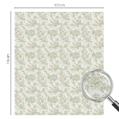 Matná fólia na okno vitráž Vtáky Rastliny