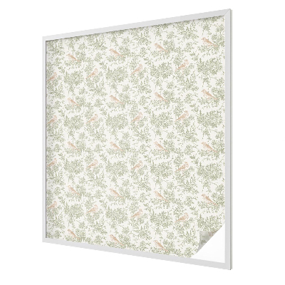 Matná fólia na okno vitráž Vtáky Rastliny