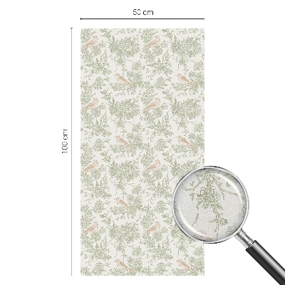 Matná fólia na okno vitráž Vtáky Rastliny