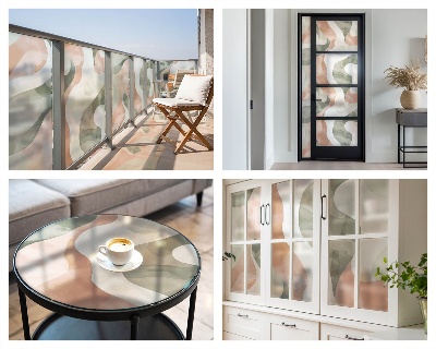 Samolepiaca fólia na sklo vitrážová Farebné vlny