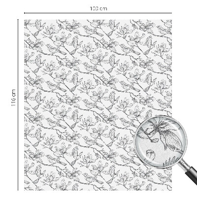 Nepriehľadná fólia na okno Vtáky a kvety