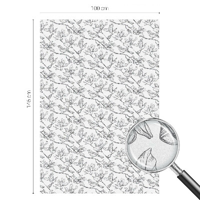 Nepriehľadná fólia na okno Vtáky a kvety