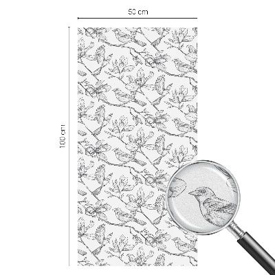 Nepriehľadná fólia na okno Vtáky a kvety