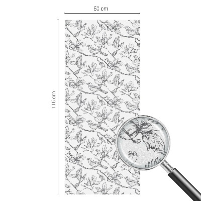 Nepriehľadná fólia na okno Vtáky a kvety