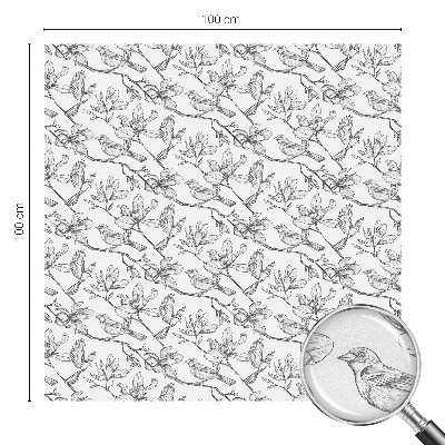 Nepriehľadná fólia na okno Vtáky a kvety