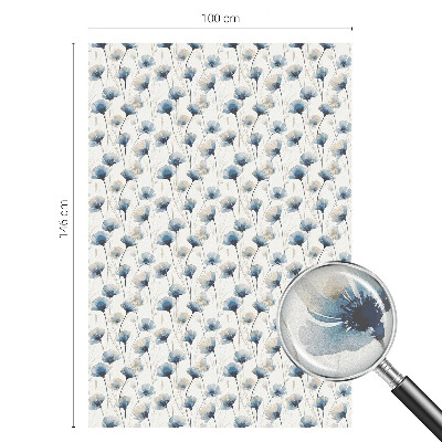 Samolepiaca fólia na sklo vitrážová Modré kvety