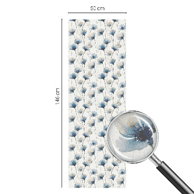 Samolepiaca fólia na sklo vitrážová Modré kvety