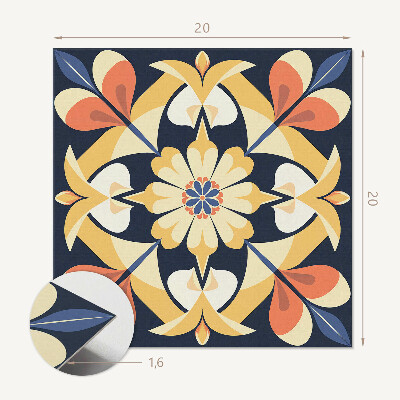 Samolepiace pvc obklady Mandala s kvetinovými akcentmi