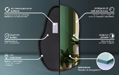 Organické zrkadlo s led osvetlením unikátne