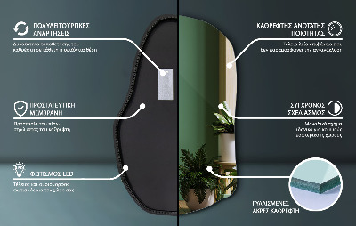 Organické zrkadlo s led osvetlením unikátne