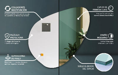 Asymetrické zrkadlo Moderný organický tvar