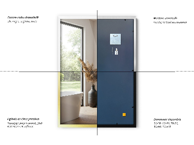 Obdĺžnikové nástenné zrkadlo v zlatom ráme