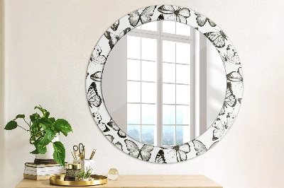 Kulaté zrcadlo tištěný rám Motýl