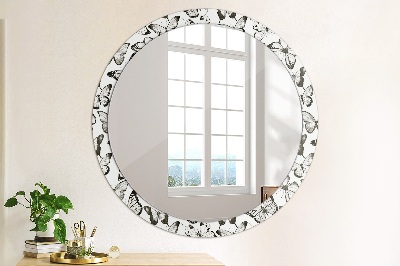 Kulaté zrcadlo tištěný rám Motýl