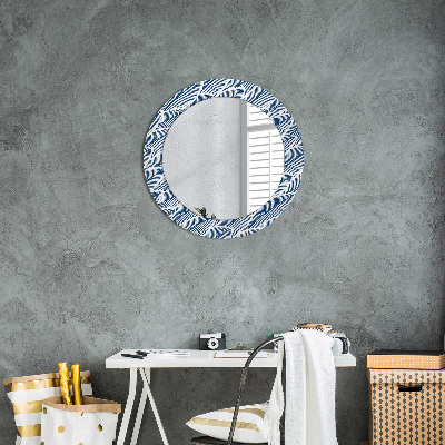 Kulaté dekorativní zrcadlo na zeď Listy