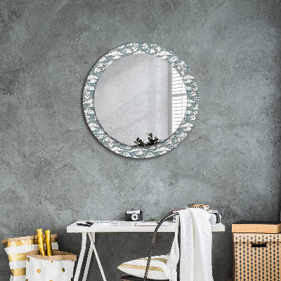 Kulaté zrcadlo tištěný rám Mraky