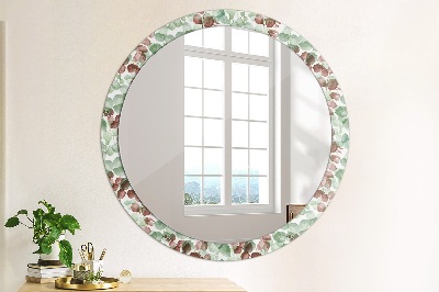 Kulaté dekorativní zrcadlo na zeď Eukalyptus