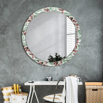 Kulaté dekorativní zrcadlo na zeď Eukalyptus