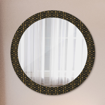 Kulaté zrcadlo s dekorem Hexagonální geometrie
