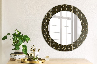 Kulaté zrcadlo s dekorem Hexagonální geometrie