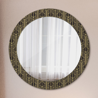 Kulaté zrcadlo tištěný rám Abstraktní