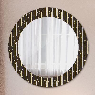 Kulaté zrcadlo tištěný rám Abstraktní