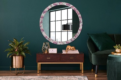 Kulaté dekorativní zrcadlo na zeď Pivoňky květin