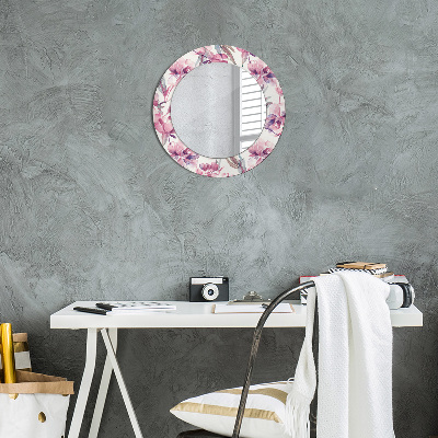Kulaté dekorativní zrcadlo na zeď Pivoňky květin