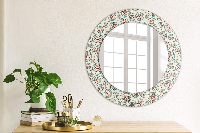 Kulaté dekorativní zrcadlo na zeď Boho vzor
