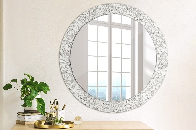 Kulaté zrcadlo tištěný rám Lotosové květiny