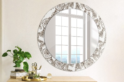 Kulaté zrcadlo tištěný rám Dreamcatcher feathers