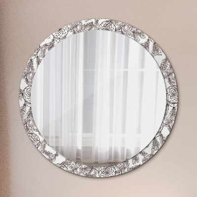 Kulaté zrcadlo tištěný rám Dreamcatcher feathers