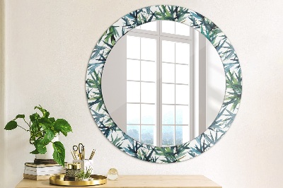 Kulaté dekorativní zrcadlo na zeď Modré palmy