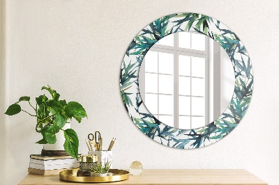 Kulaté dekorativní zrcadlo na zeď Modré palmy