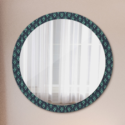 Kulaté zrcadlo s dekorem Květinový vzor
