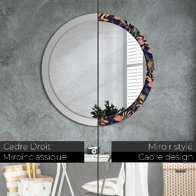 Kulaté zrcadlo s dekorem Akvarelové rostliny