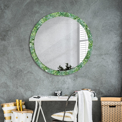 Kulaté zrcadlo s dekorem Tropická dlaň