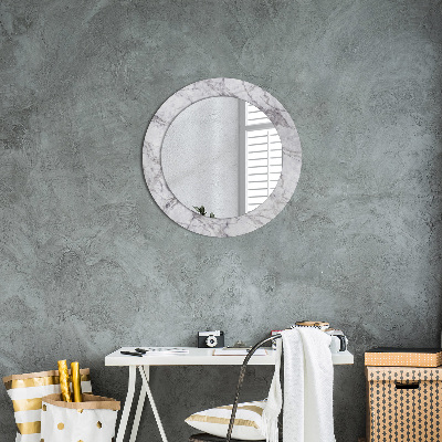 Kulaté dekorativní zrcadlo na zeď Bílý mramor