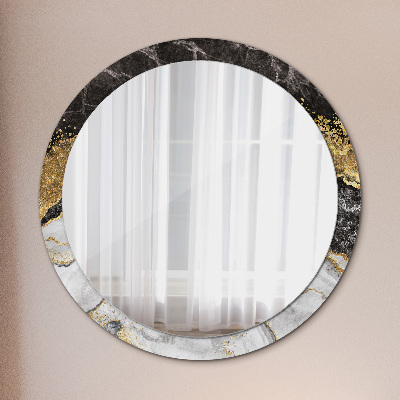 Kulaté zrcadlo s dekorem Mramor a zlato