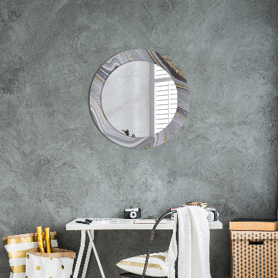 Kulaté zrcadlo s dekorem Šedý mramor