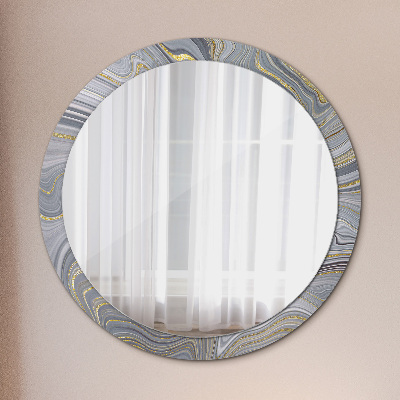Kulaté zrcadlo s dekorem Šedý mramor