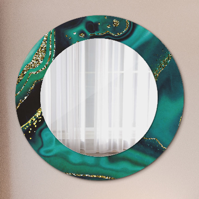 Kulaté dekorativní zrcadlo na zeď Emerald marble