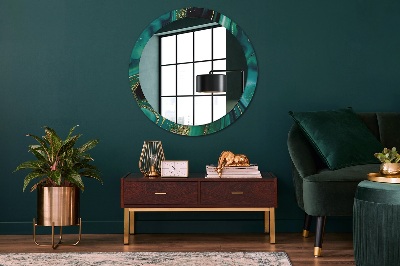 Kulaté dekorativní zrcadlo na zeď Emerald marble