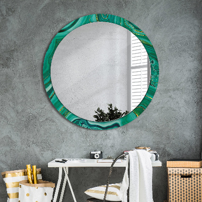 Kulaté dekorativní zrcadlo na zeď Achát jaspis marble