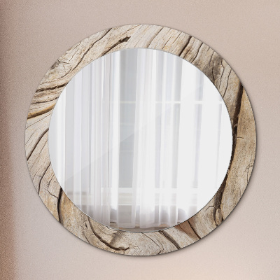 Kulaté dekorativní zrcadlo na zeď Prasklé dřevo