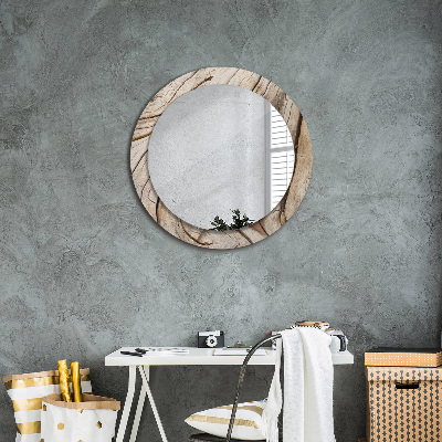 Kulaté dekorativní zrcadlo na zeď Prasklé dřevo
