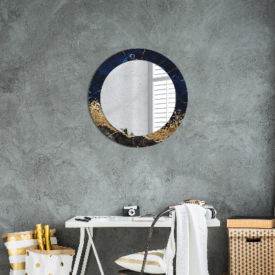 Kulaté zrcadlo s dekorem Modrý mramor