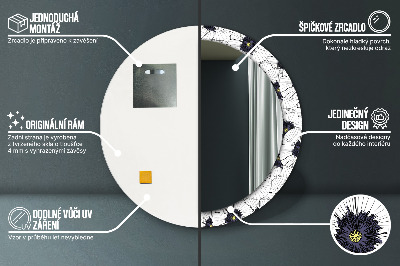 Kulaté zrcadlo s dekorem Složení lineárních květů